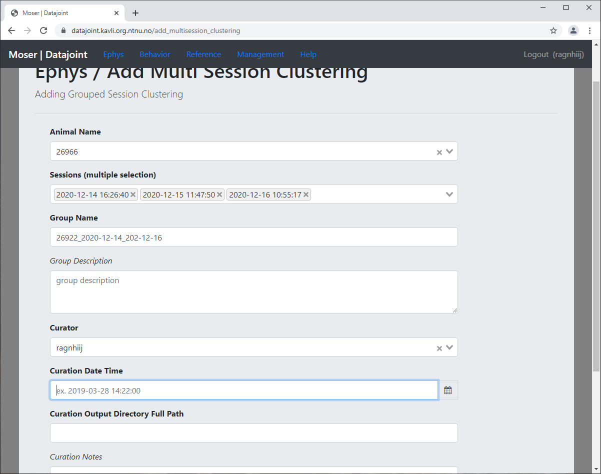 Adding multi-session clustering